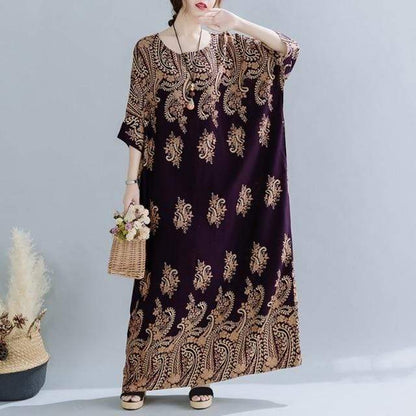 Buddhatrends Purple / One Size Imperial Beauty Kaftan Dress