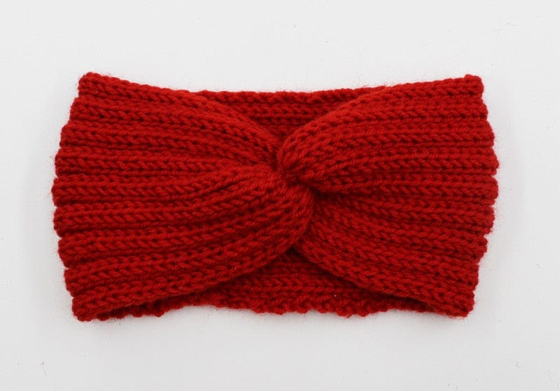 Buddhatrends Red Ear Knitted Knot Headband