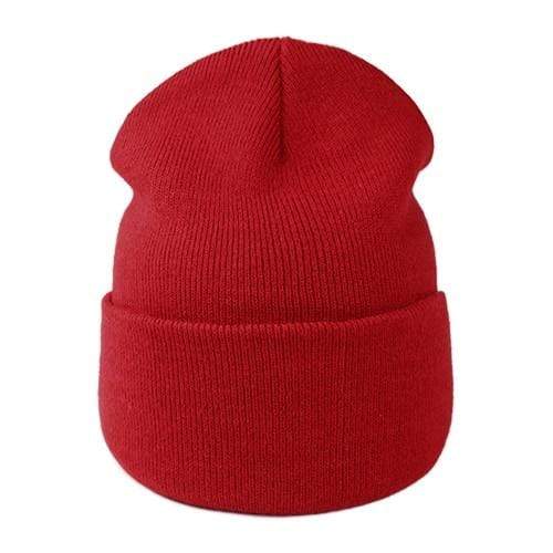 Buddhatrends Red Knitted Autumn Beanie Hats