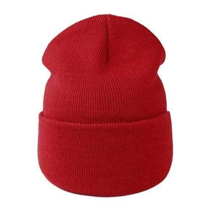 Buddhatrends Red Knitted Autumn Beanie Hats