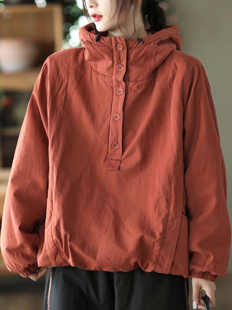 Buddhatrends Red / One Size / China Everest Loose Hooded Jacket