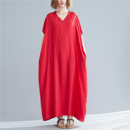 Buddhatrends Red / One Size Diana Solid Kaftan