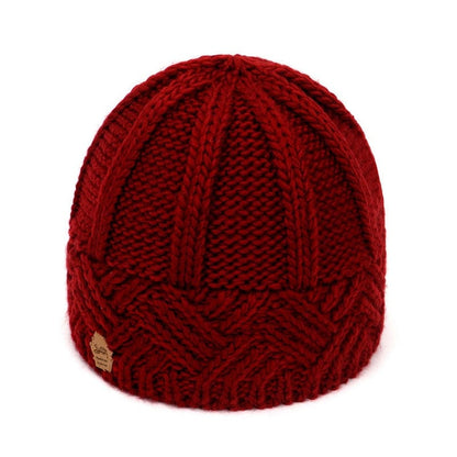 Buddhatrends Red Retro Knitted Beanie Hat