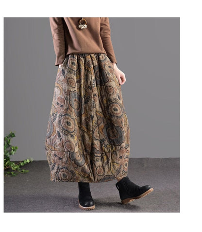 Buddhatrends Retro Thicker Elastic Waist Skirt