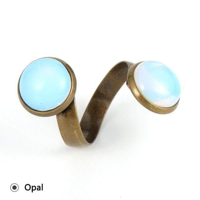 Buddhatrends Ring Adjustable / Opal Healing Crystals Bohemian Rings