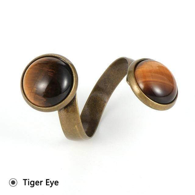 Buddhatrends Ring Adjustable / Tiger Eye Healing Crystals Bohemian Rings