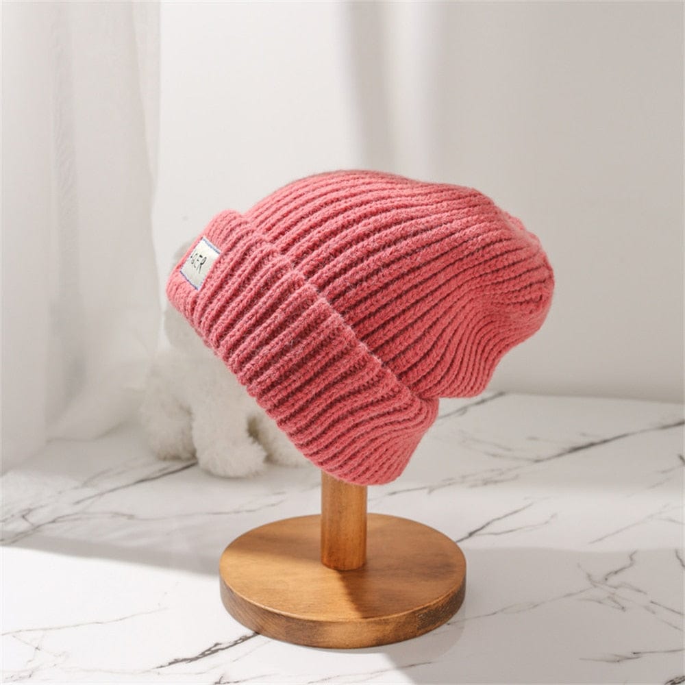 Buddhatrends Rose / One Size Loose Big Head Knitted Hat