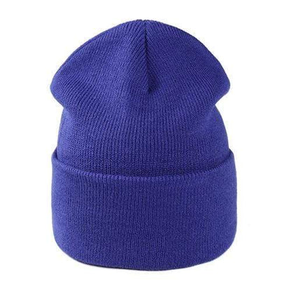 Buddhatrends Royal blue Knitted Autumn Beanie Hats