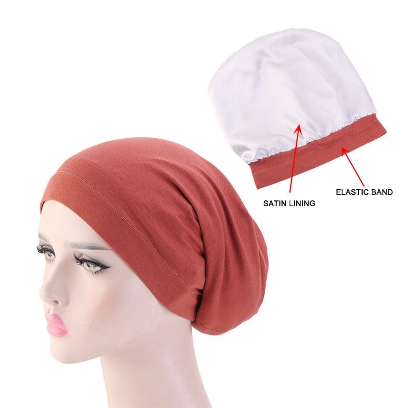 Buddhatrends Rust Red Double Layer Cotton Chemo Cap