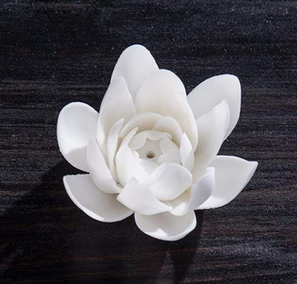 Buddhatrends S Ceramic White Lotus Incense Burner