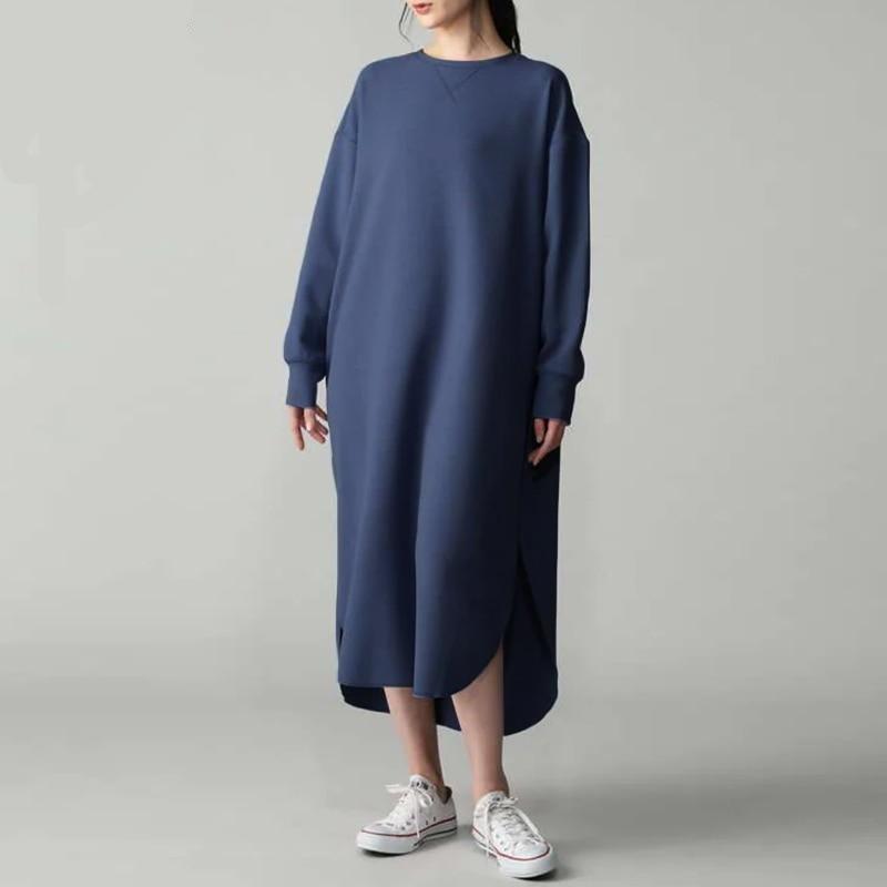 Buddhatrends Shirt Dress Blue / S Back to Basic Oversized Sweater Dress