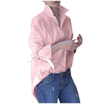Camisa Buddhatrends rosa / L Camisa casual de solapa Eleanor