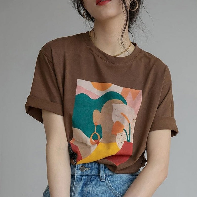 Buddhatrends Shirt Summer Graphic Camisetas de algodón