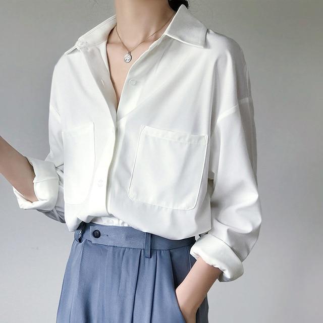 Buddhatrends shirt white / XL Kylie Elegant White Shirt