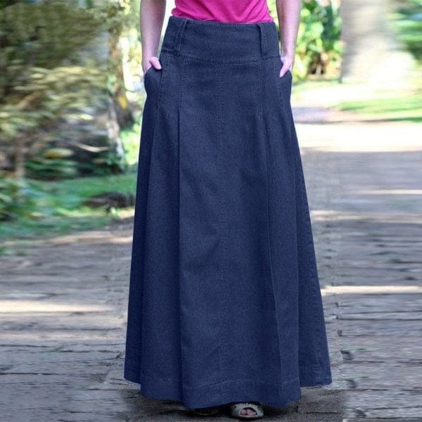 Buddhatrends Skirt Easy Summer Denim Long Skirt