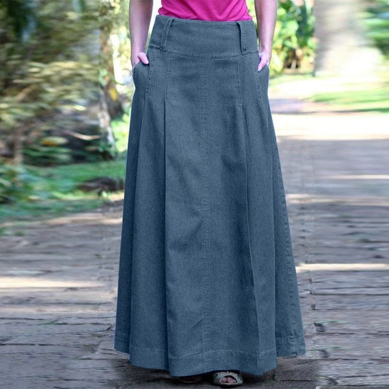 Buddhatrends Skirt Light Blue / S Easy Summer Denim Long Skirt