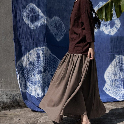 Buddhatrends Skirts Donatella Long Vintage Maxi Skirt | Lotus