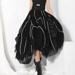 Ella Black & White Asymmetrical Skirt | Millennials