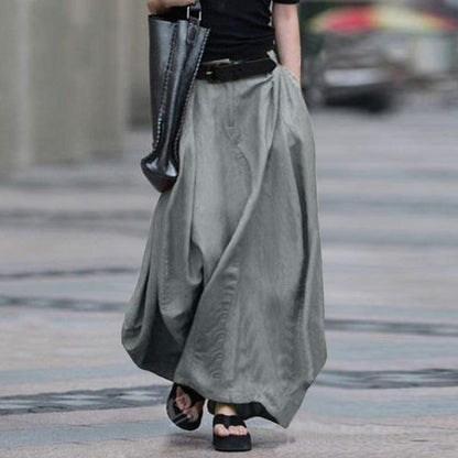 Buddhatrends Skirts Light Grey / S Florence Oversized Vintage Maxi Skirt