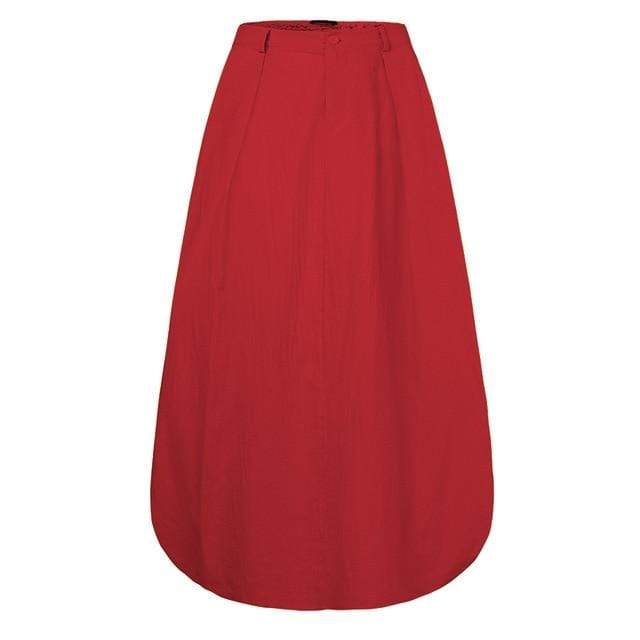 Φούστες Buddhatrends Red / 4XL Florence Oversized Vintage Maxi φούστα