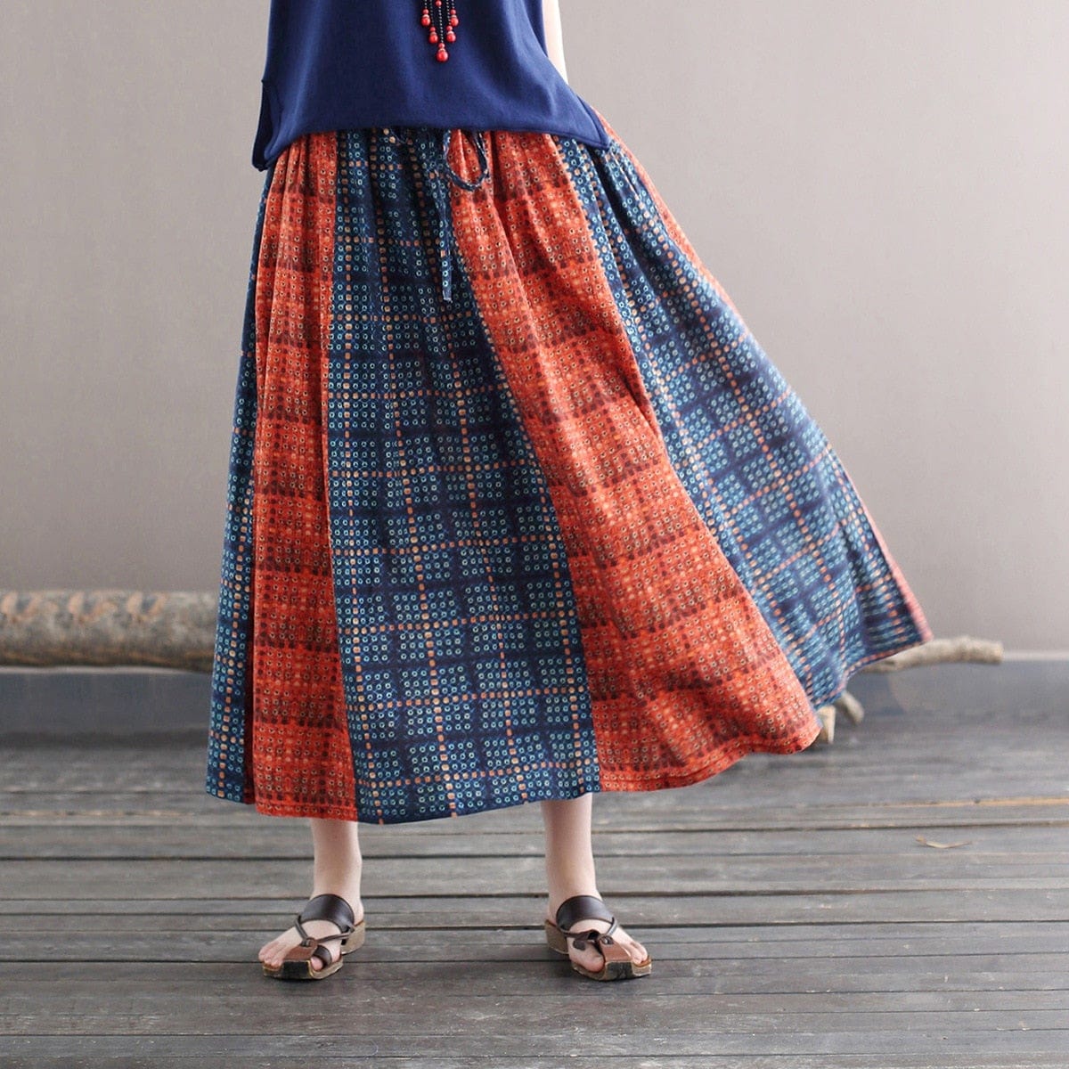 Buddhatrends Skirts Remy Plaid A-Line Skirts