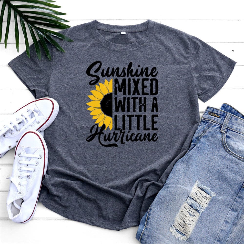Buddhatrends Sunflower Graphic Cotton T-shirts