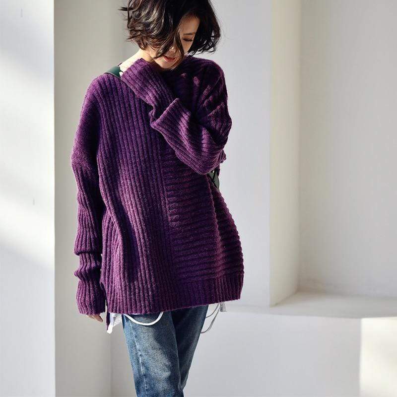 Sweter Buddhatrends Ashley Irregular Wool Blended Sweater