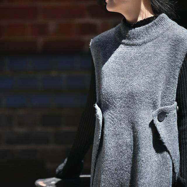 Buddhatrends sweater gray / M Catherine Versatile Sleeveless Sweater