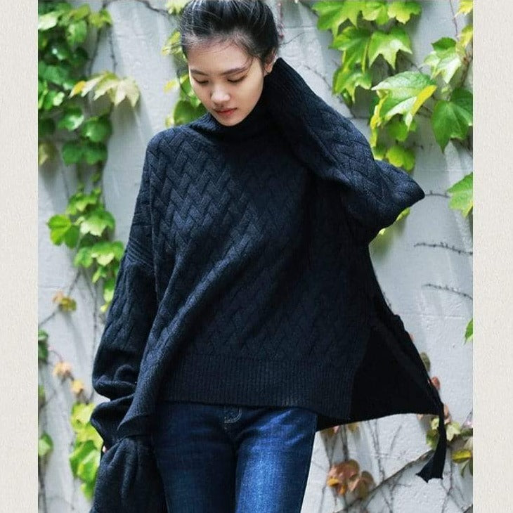 Buddhatrends sweater One Size / black Amanda Thick Wool Sweater