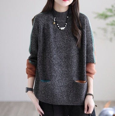 Светр Buddhatrends One Size / Black Grey Ainsley Vintage Cotton Blend Sweater
