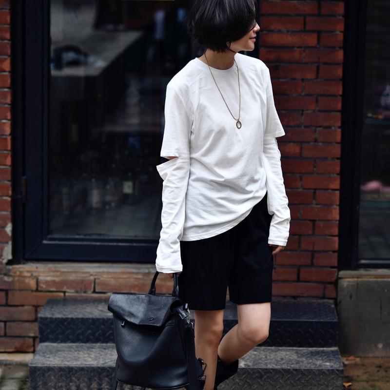 Suéter Buddhatrends Codos abiertos Camisa de manga larga blanca