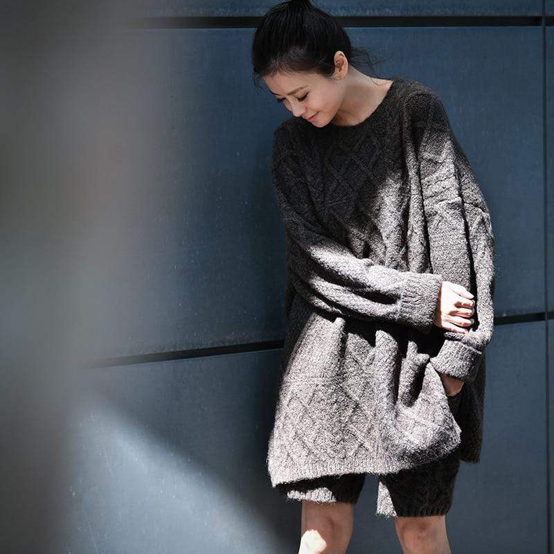 Suéter Buddhatrends Conjunto de suéter de lã extragrande