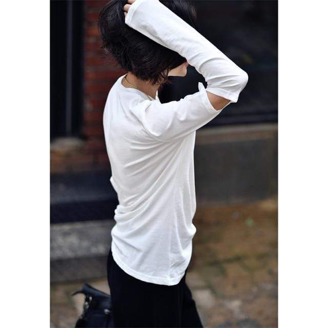Πουλόβερ Buddhatrends λευκό / S Ανοιχτό αγκώνα λευκό μακρυμάνικο πουκάμισο