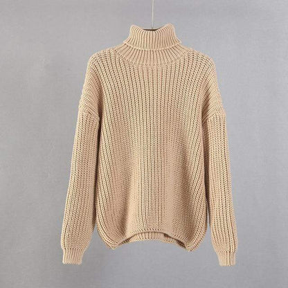 Buddhatrends Sweaters Khaki / One Size Basic Turtleneck Sweater