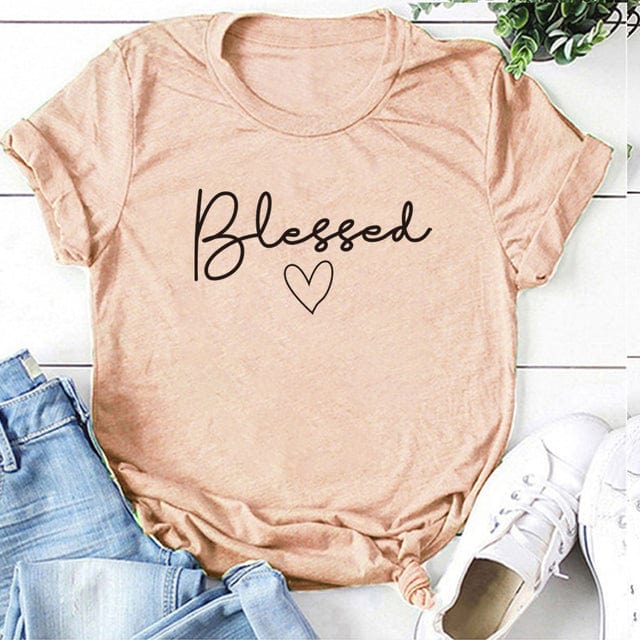 Buddhatrends T-Shirt Light Pink / L Graphic Blessed Heart T-Shirt