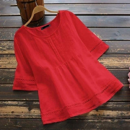 Buddhatrends T-Shirt Κόκκινο / 4XL Gypsy Soul Loose Pleated T-Shirt