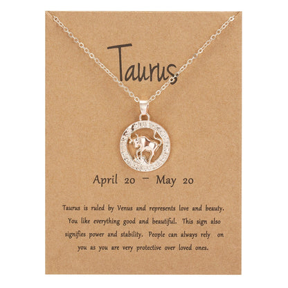Buddhatrends Taurus / Rose gold Rosegold Constellation Pendant Necklace