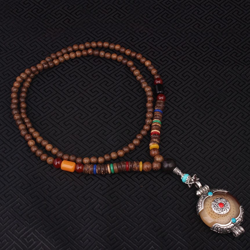 Buddhatrends Tibetan Sandalwood Resin Pendant Necklace