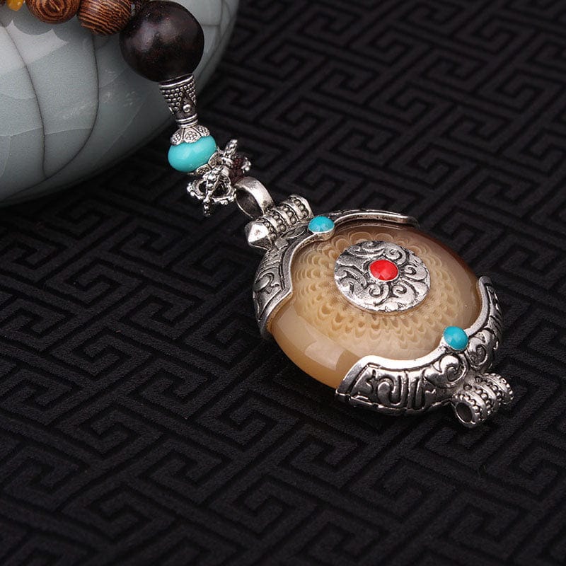 Buddhatrends Tibetan Sandalwood Resin Pendant Necklace