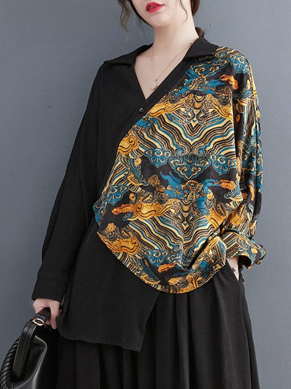 Buddhatrends Top / One Size Oversized Printed Blouse + pants