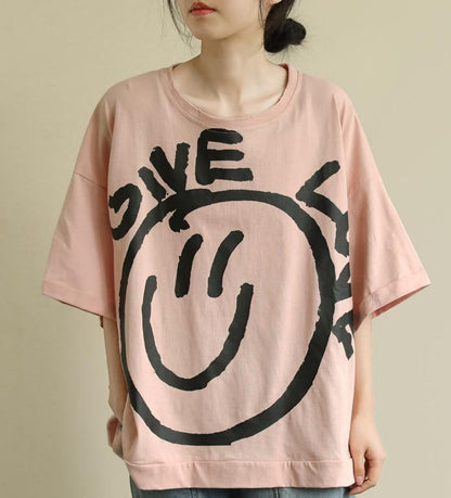 Buddhatrends Tops Happy Day Oversized T-Shirt