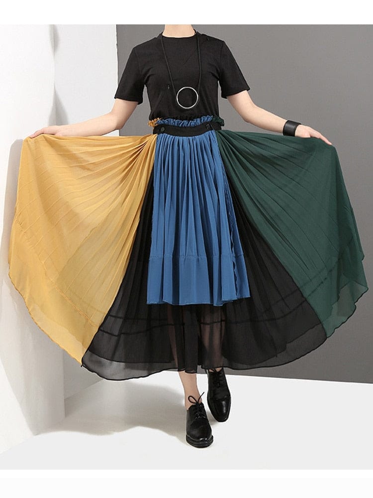 Buddhatrends Tricolor Layered Skirt