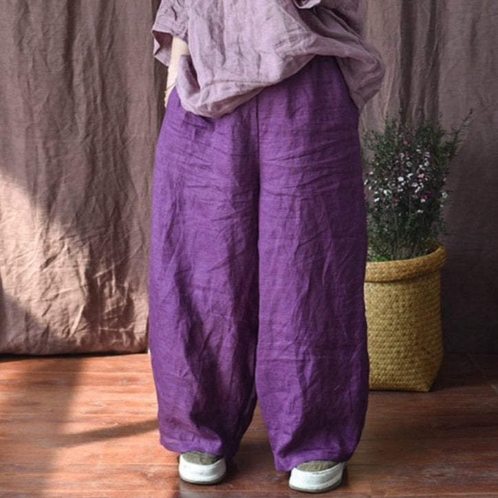 Свободные однотонные брюки с эластичной резинкой на талии Buddhatrends Tula