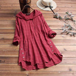 Buddhatrends Tunic Red / S Hooded Long Sleeve Tunic