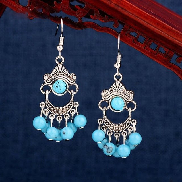 Buddhatrends Turquoise Handmade Indie Drop Earrings