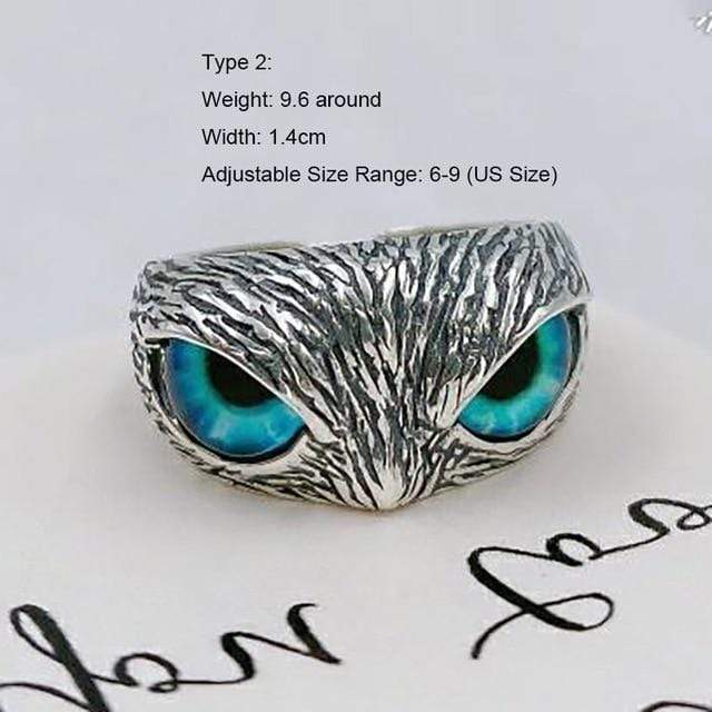 Buddhatrends Type2 Wise Owl 925 Sterling Silver Ring