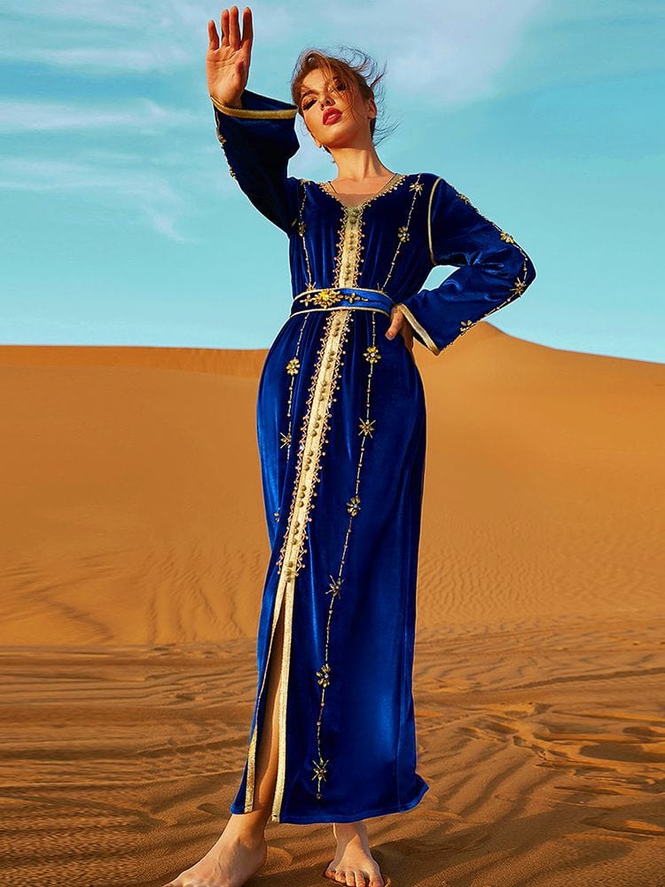 Aksamitna sukienka maxi Buddhatrends Desert