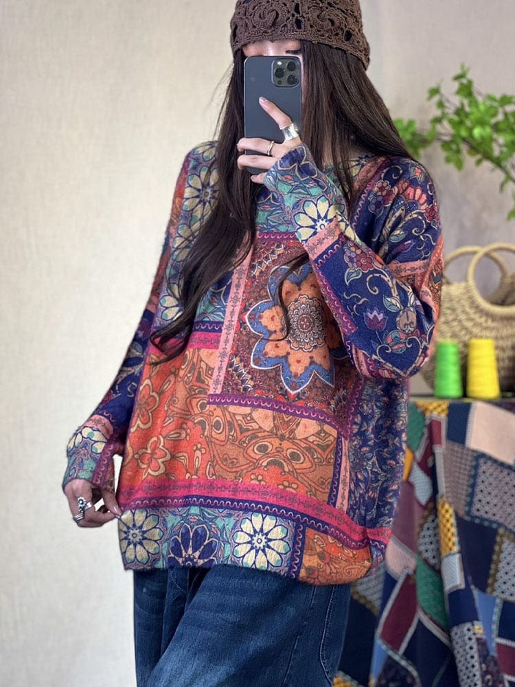 Suéter Harajuku con estampado vintage de Buddhatrends
