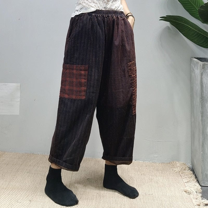 Buddhatrends Vintage kalhoty Rima Elastický pas Vintage Kalhoty