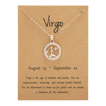 Buddhatrends Virgo / Rose gold Rosegold Constellation Pendant Necklace